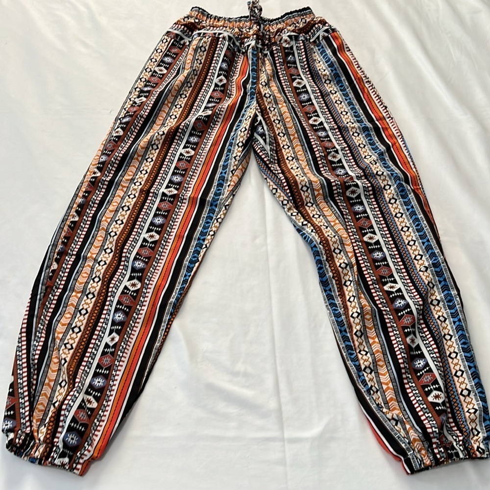 Shein Silky Boho Printed Pants (3 pair) - Picture 4 of 7